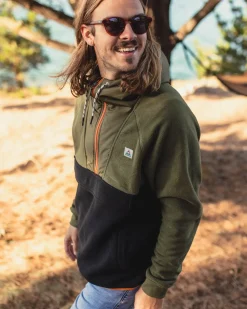 Herren Woodland Kapuzen 1/2 Zip Polar Fleece