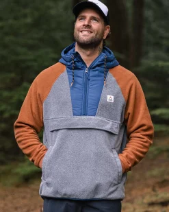 Herren Woodland 1/2 Reißverschluss Kapuzen Polar Fleece