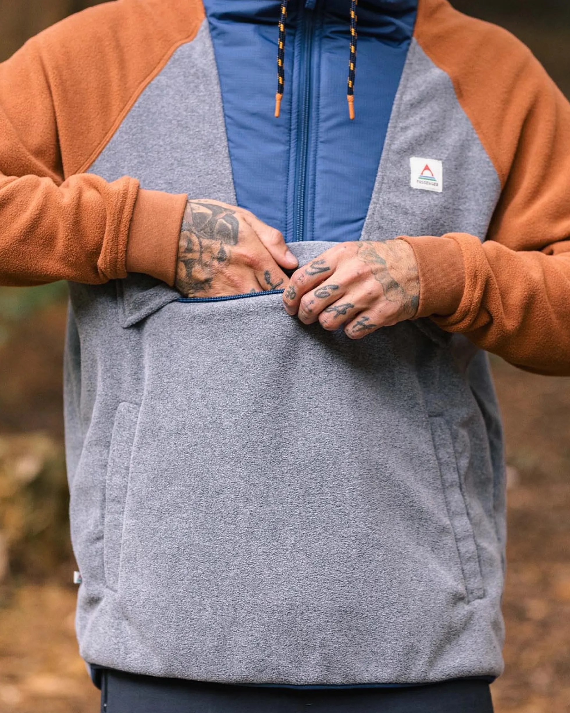 Herren Woodland 1/2 Reißverschluss Kapuzen Polar Fleece