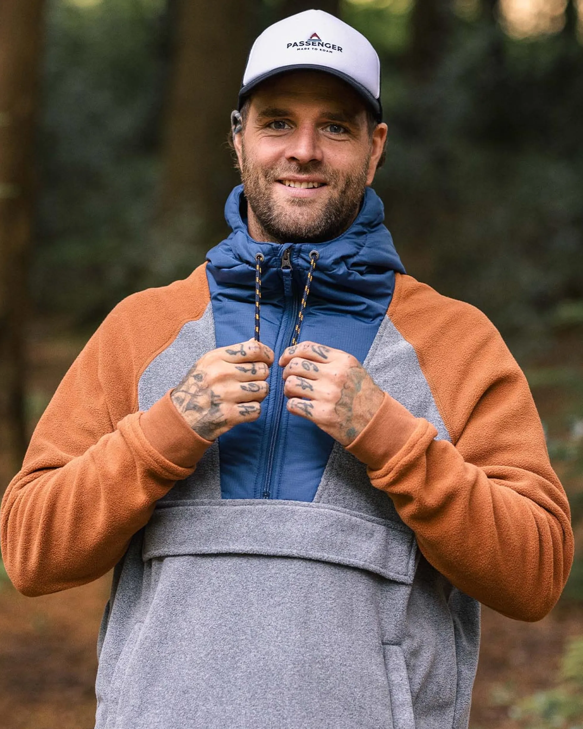Herren Woodland 1/2 Reißverschluss Kapuzen Polar Fleece