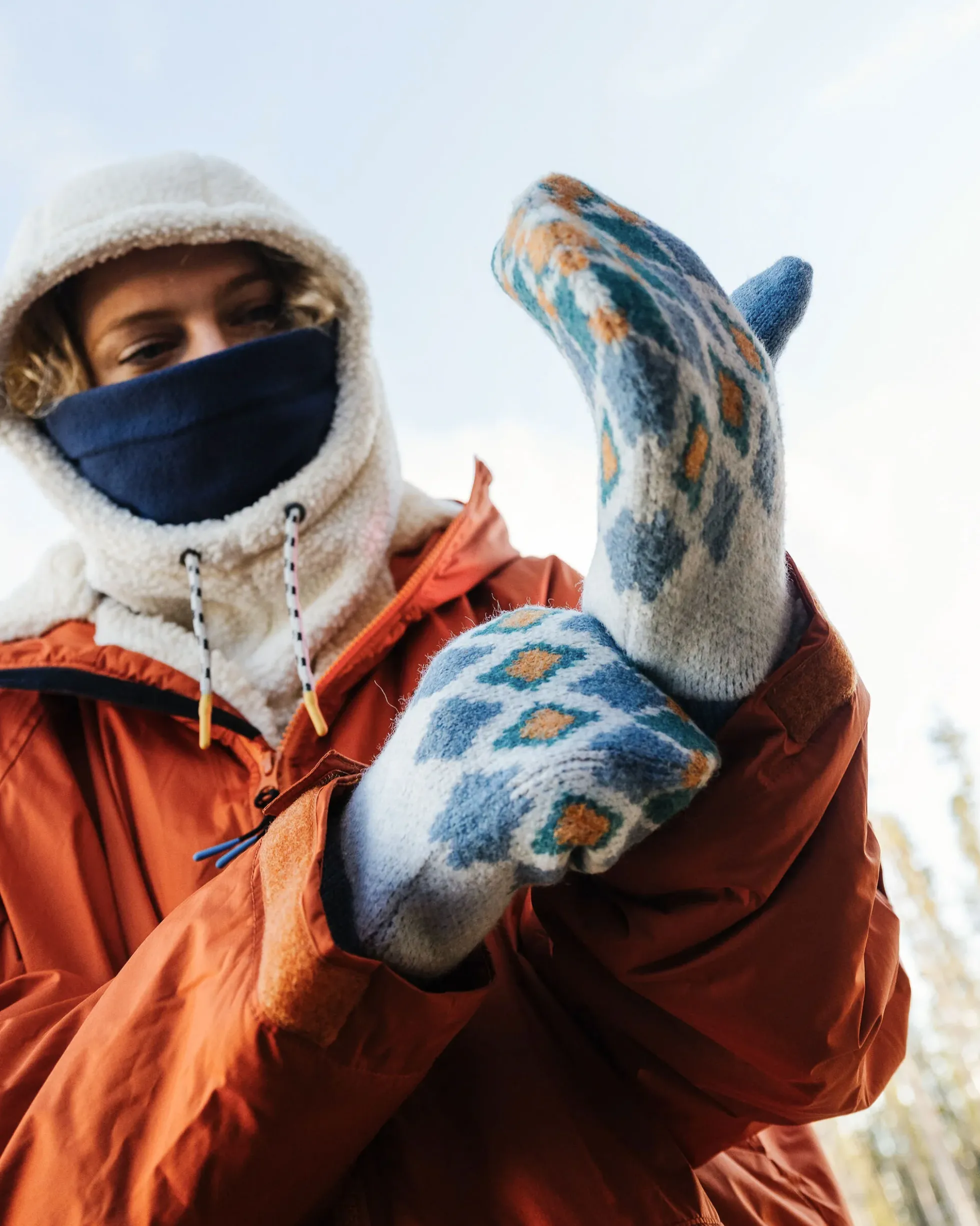 Wave Gefütterte Fleece-Fäustlinge